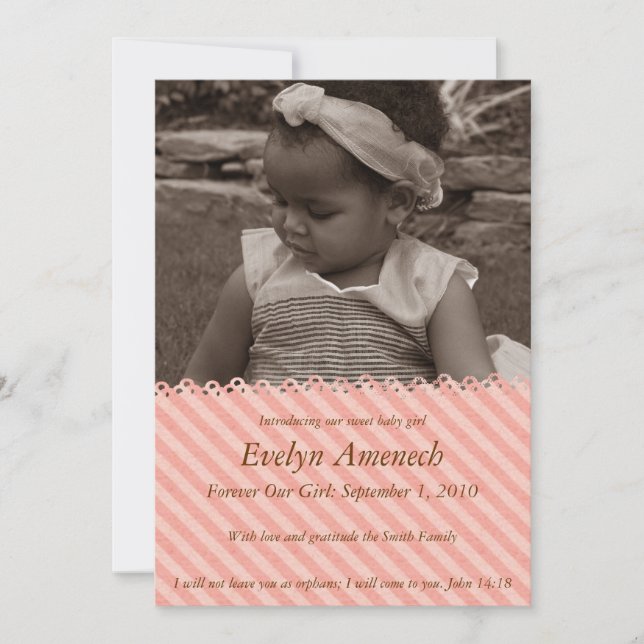 Vintager Streifen: Bubblegum Einladung (Vorderseite)