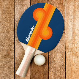 Vintager Streifen mit Namen Tischtennis Schläger