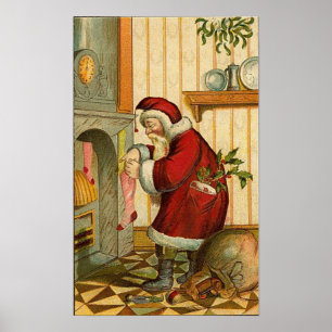 Vintager Strumpf Santa Filling Poster