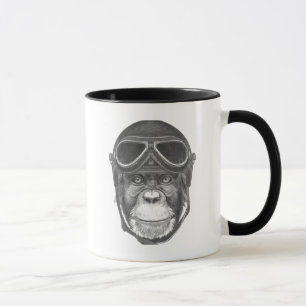 Vintager Sturzhelm-Schimpanse Tasse