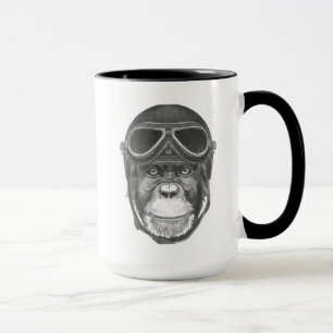 Vintager Sturzhelm-Schimpanse Tasse
