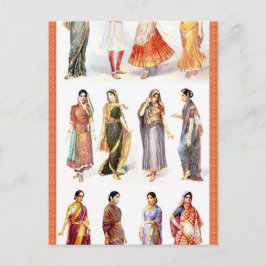 Vintager Styles_of_Sari-Druck Postkarte