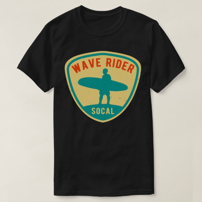 Vintager Surfsticker Wave Rider T-Shirt (Design vorne)