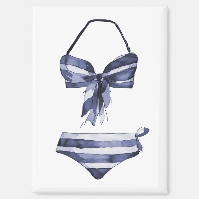 Vintager Swimsuit Navy Bikini Magnet (Vorderseite)