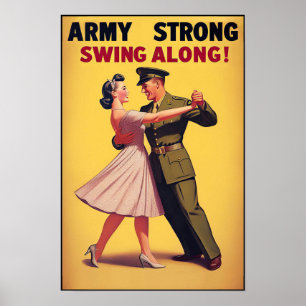 Vintager Swing-Tanzgesang für den Militärdienst Poster