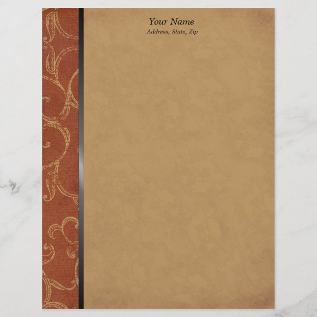 Vintager Swirl-Orange Briefkopf (Vorderseite)