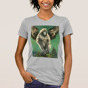 Vintager T - Shirt fliegender Affen