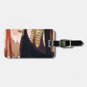 Vintager Tag der Gepäckmarke Venice Gondolas Gepäckanhänger