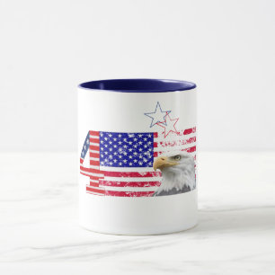 Vintager Tag der Unabhängigkeit der US-Flagge 4. J Tasse