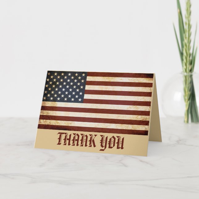 Vintager Tag der USA Flag Happy Veteran Day Dankeskarte (Vorderseite)