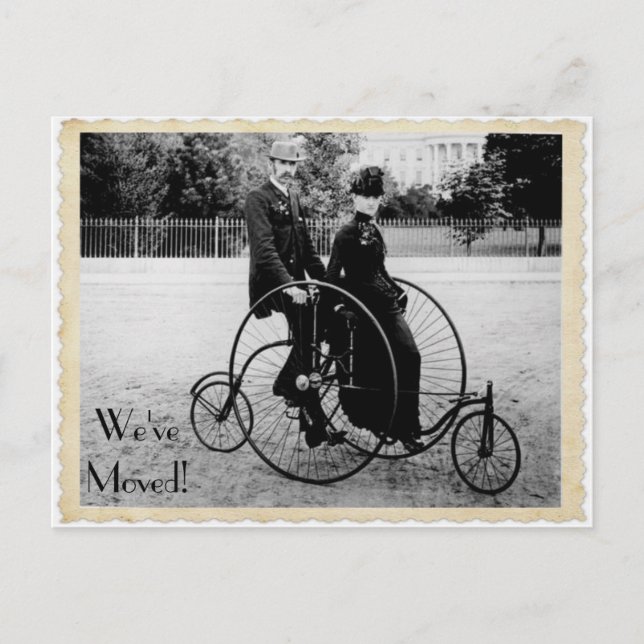 Vintager Tandem Fahrradfahrer Postkarte (Vorderseite)