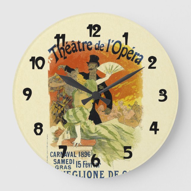 Vintager Tanzsaal Große Wanduhr (Vorderseite)