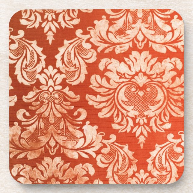 Vintager Tapetenmit blumenhintergrund Getränkeuntersetzer (Vorderseite)