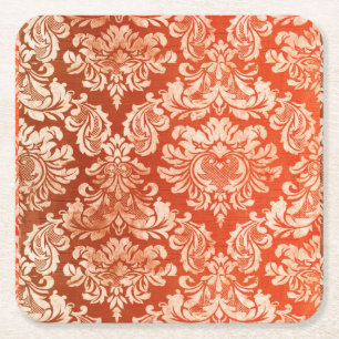 Vintager Tapetenmit blumenhintergrund Rechteckiger Pappuntersetzer