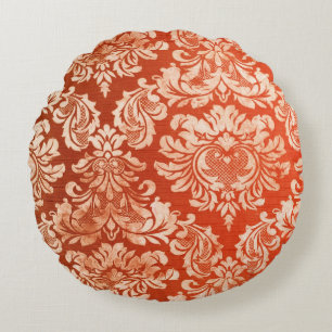 Vintager Tapetenmit blumenhintergrund Rundes Kissen