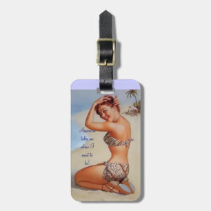 Vintager Taschenumbau personalisiert Gepäckanhänger