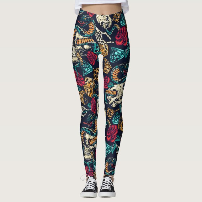 Vintager Tattoo Leggings (Vorderseite)