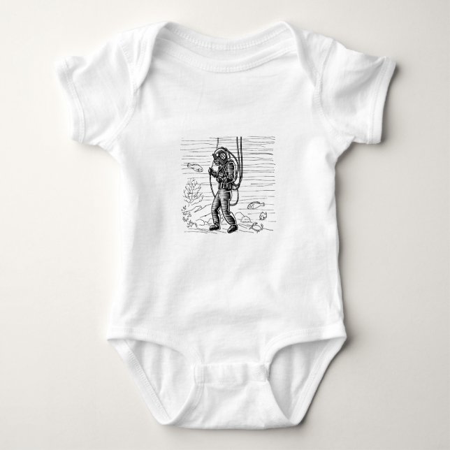 Vintager Taucher - OzeantauchAnzug Baby Strampler (Vorderseite)
