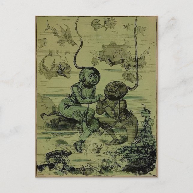 Vintager Tauchvorschlag Postkarte (Vorderseite)