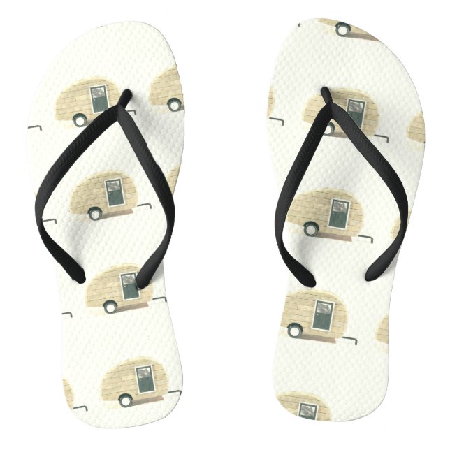 Vintager Teardropanhänger-Sinti und Romawohnwagen Flip Flops (Fußbett)