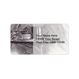 Vintager Tee-Behälter Adressaufkleber