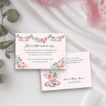 Vintager Tee-Cup mit Blumenbezug, nur eine Babydus Begleitkarte<br><div class="desc">Elegante und charmante rosafarbene Blumen-Babyduschkarte - perfekt für die verschiedensten Themen, wie zum Beispiel das Brennen, der rosa Rosengarten mit Blumen und Vintag, inspiriert durch die romantische Bräunungszeit. Die Beipackkarte trägt den Titel "Nur ein kleiner Hinweis zu sagen .." und ist mit Blumengarten in Aquarellfarben, Rosenstöcken und einer Tasse China...</div>