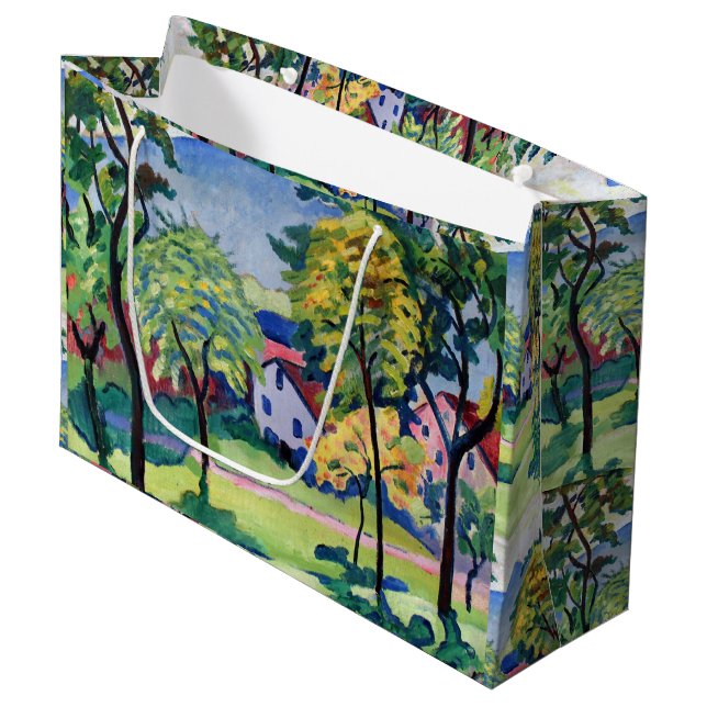 Vintager Tegernsee Landscape August Macke Große Geschenktüte (Vorderseite Schrägansicht)