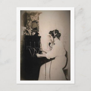 Vintager Telefonschalter Postkarte