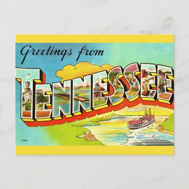 Vintager Tennessee Gruß Postkarte (Vorderseite)
