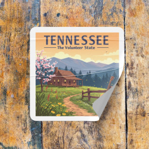 Vintager Tennessee Quadratischer Aufkleber