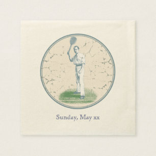 Vintager Tennis-Spieler Serviette