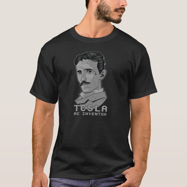Vintager Tesla Wechselstrom-Erfinder T-Shirt (Vorderseite)