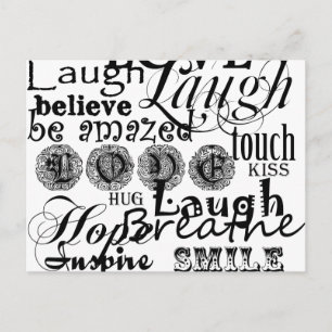 Vintager Text Lebensberatung Apparel and Gifts Postkarte