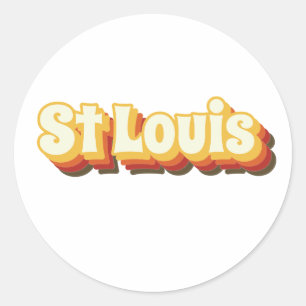 Vintager Text von St Louis Retro Runder Aufkleber