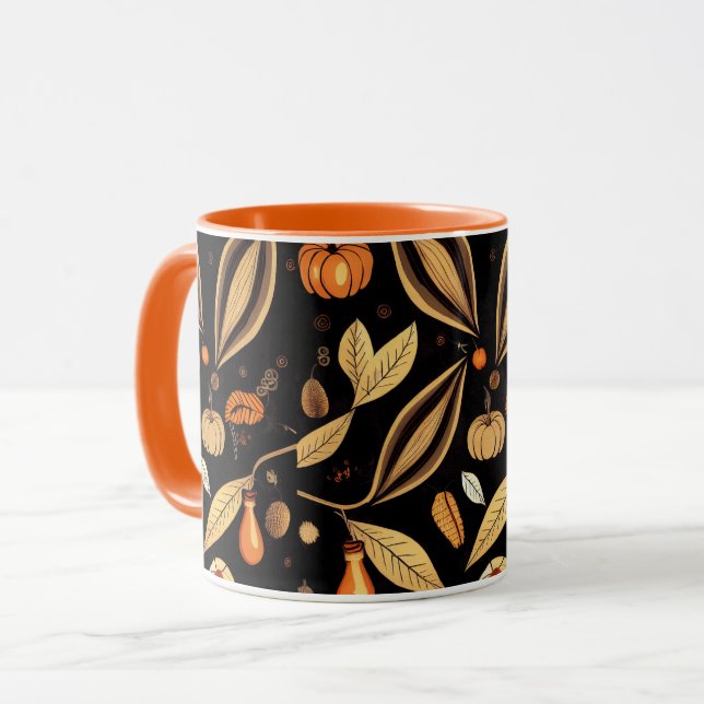 Vintager Themenbereich Herbstleaf Gemustert Tasse (Vorderseite Links)