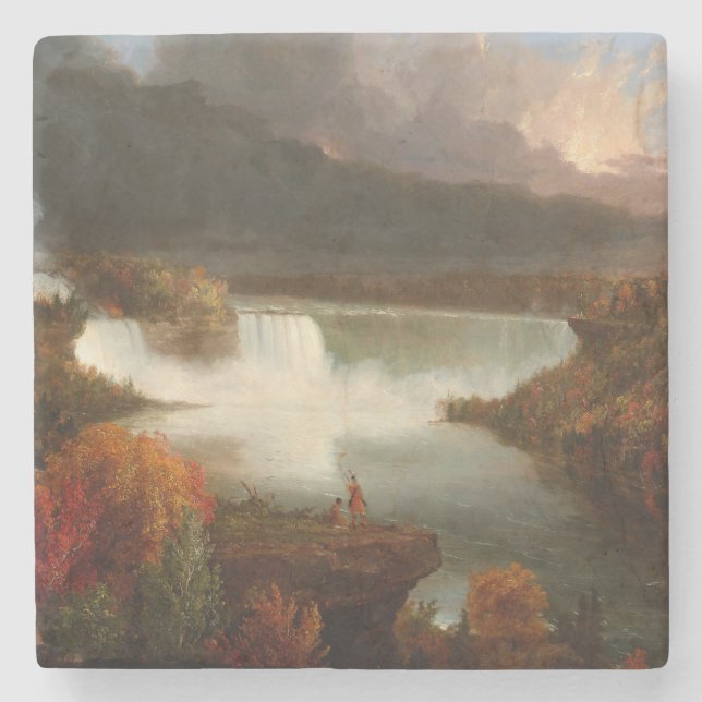 Vintager Thomas Cole Fernsicht auf die Niagarafäll Steinuntersetzer (Vorderseite)