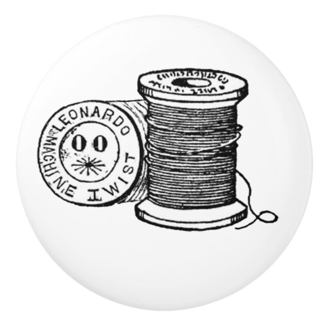 Vintager Thread-Pool Keramikknauf (Vorderseite)