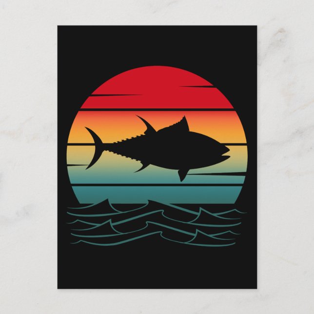 Vintager Thunfischfang Postkarte (Vorderseite)