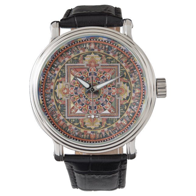 Vintager tibetischer tantrischer Buddhismus Mandal Armbanduhr (Vorderseite)