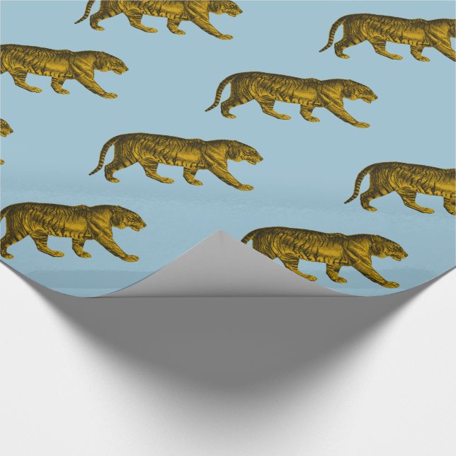 Vintager Tiger Geschenkpapier (Ecke)