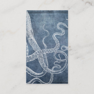 Vintager Tintenfisch, Twilight Blue Denim Visitenkarte