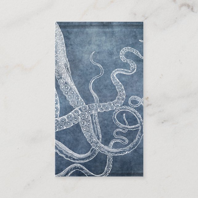 Vintager Tintenfisch, Twilight Blue Denim Visitenkarte (Vorderseite)