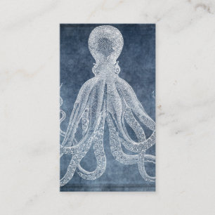 Vintager Tintenfisch, Twilight Blue Denim Visitenkarte