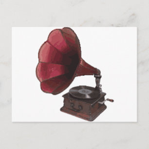 Vintager Tonträger Postkarte