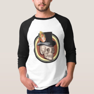 Vintager Top Hat Skull Light T - Shirt