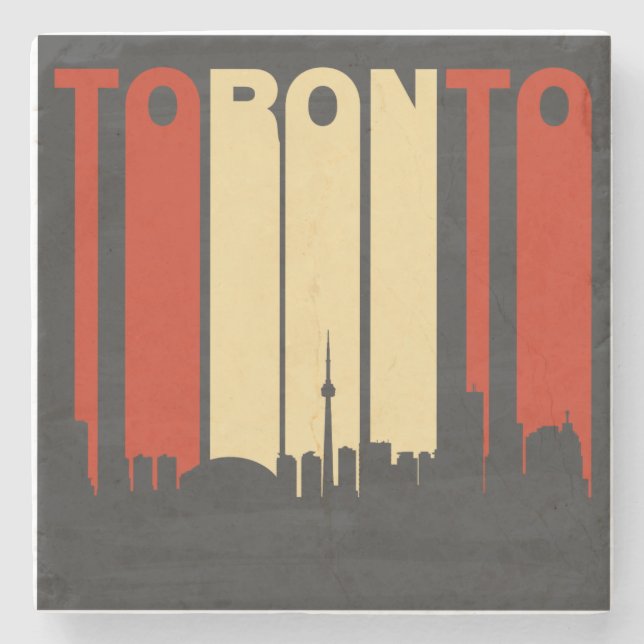 Vintager TorontoCityscape Steinuntersetzer (Vorderseite)