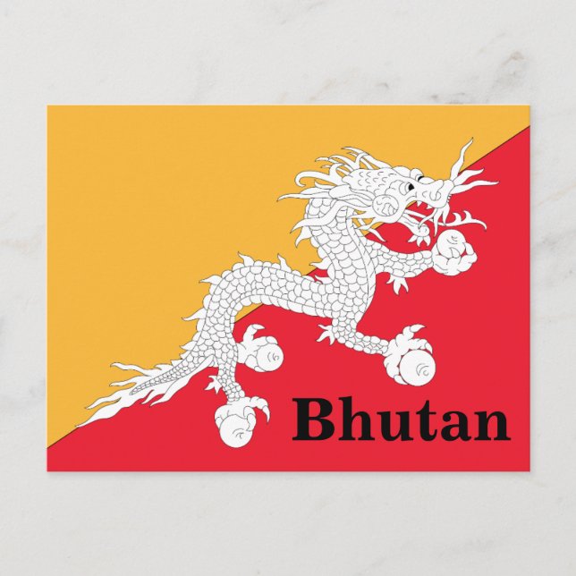 Vintager Tourismus in Bhutan Postkarte (Vorderseite)