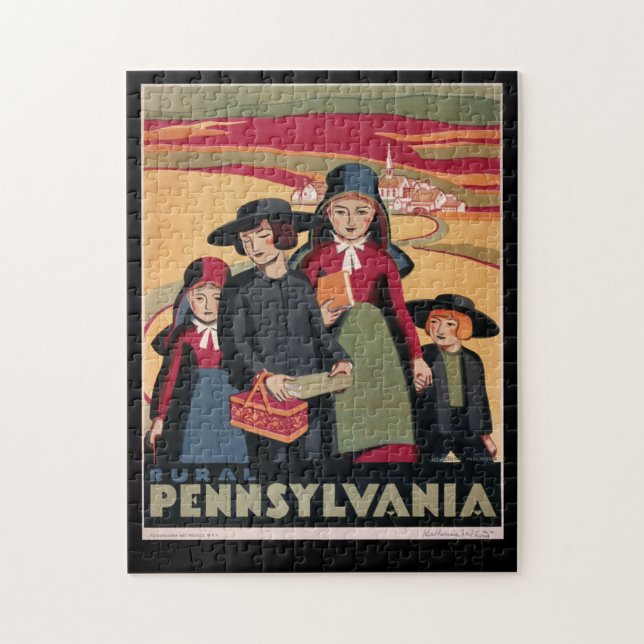 Vintager Tourismus Ländlicher Pennsylvania Amish (Vertikal)