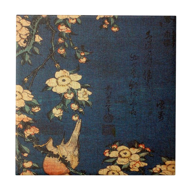 Vintager traditioneller japanisches Papier-Druck Fliese (Vorderseite)