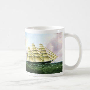 Vintager Transport Antiquitätenschiff auf See Kaffeetasse